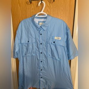 Men’s Magellan fish gear relaxed fit button-up shirt - Medium - blue